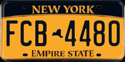 NY license plate FCB4480