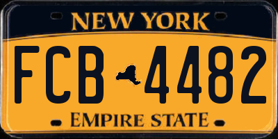 NY license plate FCB4482