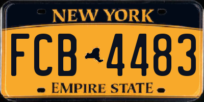 NY license plate FCB4483