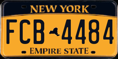 NY license plate FCB4484