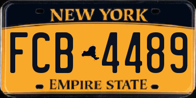 NY license plate FCB4489