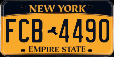 NY license plate FCB4490