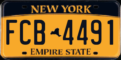 NY license plate FCB4491
