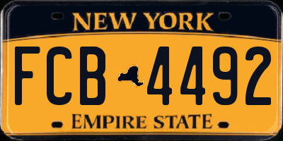 NY license plate FCB4492