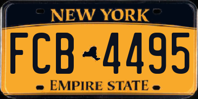 NY license plate FCB4495