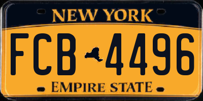 NY license plate FCB4496
