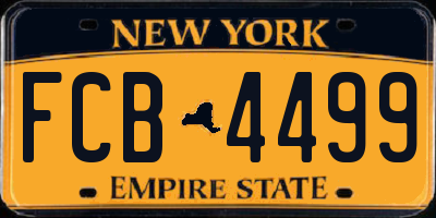 NY license plate FCB4499