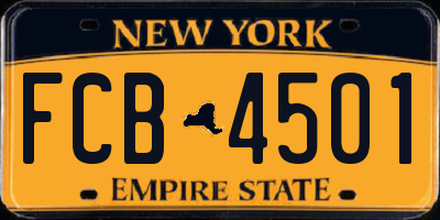 NY license plate FCB4501