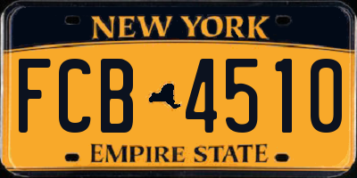 NY license plate FCB4510