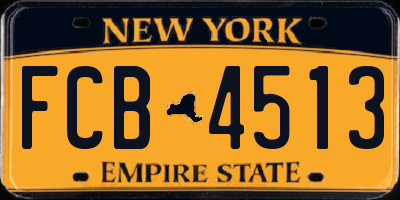 NY license plate FCB4513