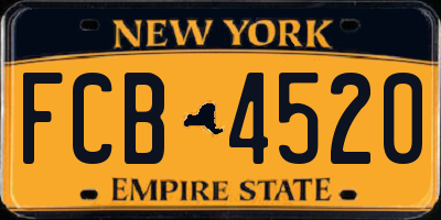 NY license plate FCB4520