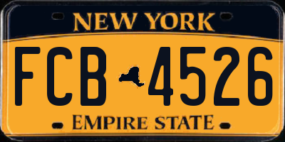 NY license plate FCB4526