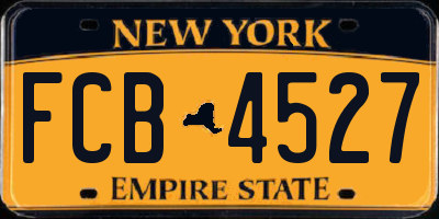 NY license plate FCB4527