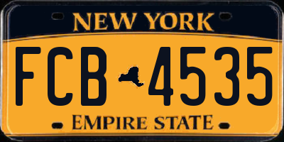 NY license plate FCB4535
