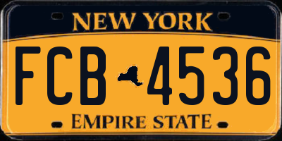 NY license plate FCB4536