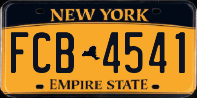 NY license plate FCB4541