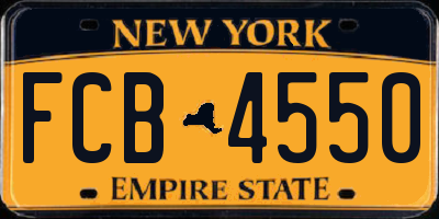 NY license plate FCB4550
