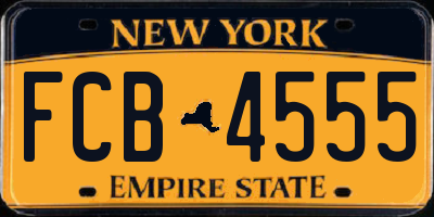 NY license plate FCB4555