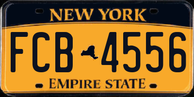 NY license plate FCB4556
