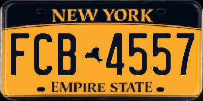 NY license plate FCB4557