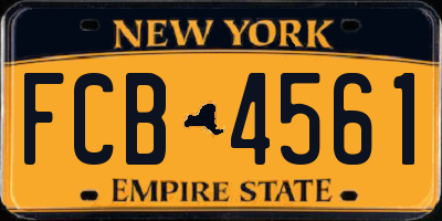 NY license plate FCB4561
