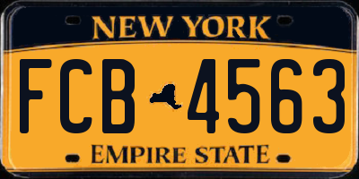 NY license plate FCB4563