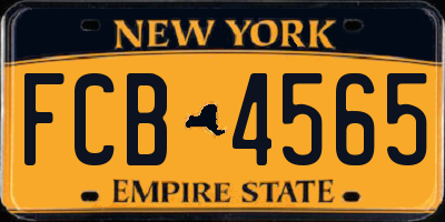 NY license plate FCB4565
