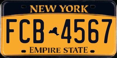 NY license plate FCB4567