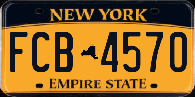 NY license plate FCB4570