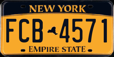 NY license plate FCB4571