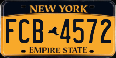 NY license plate FCB4572