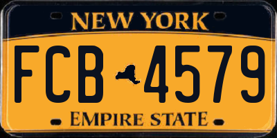 NY license plate FCB4579