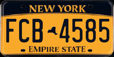 NY license plate FCB4585