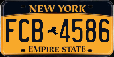 NY license plate FCB4586