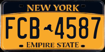 NY license plate FCB4587