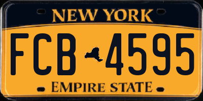 NY license plate FCB4595