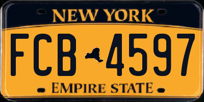 NY license plate FCB4597