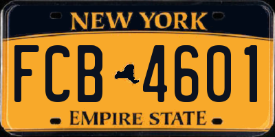 NY license plate FCB4601