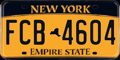 NY license plate FCB4604