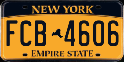 NY license plate FCB4606