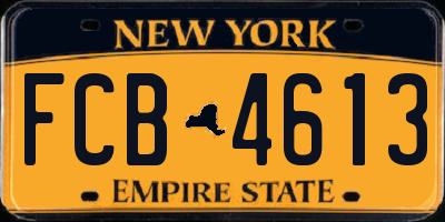 NY license plate FCB4613