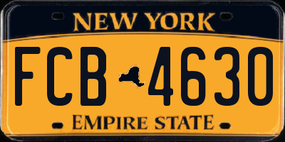 NY license plate FCB4630