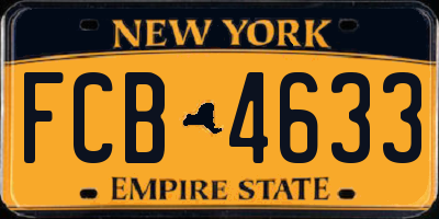 NY license plate FCB4633