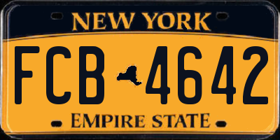 NY license plate FCB4642