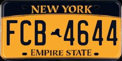 NY license plate FCB4644
