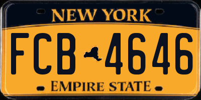 NY license plate FCB4646