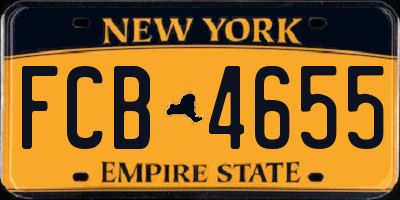 NY license plate FCB4655