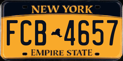 NY license plate FCB4657