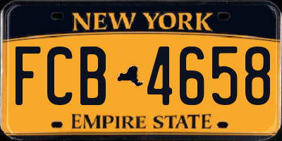 NY license plate FCB4658