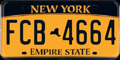 NY license plate FCB4664